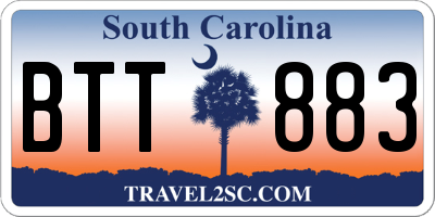 SC license plate BTT883