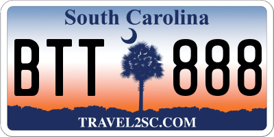 SC license plate BTT888