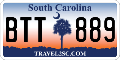 SC license plate BTT889