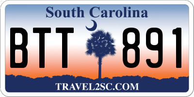 SC license plate BTT891