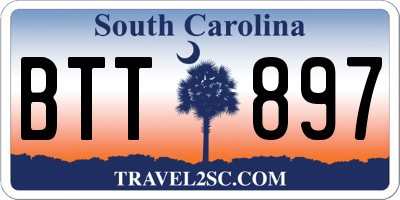 SC license plate BTT897