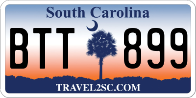 SC license plate BTT899
