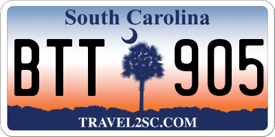 SC license plate BTT905