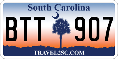 SC license plate BTT907