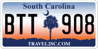 SC license plate BTT908