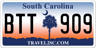 SC license plate BTT909
