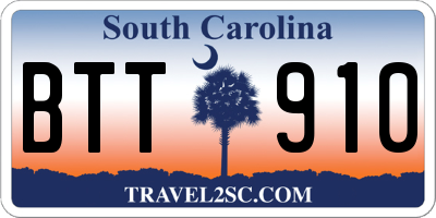 SC license plate BTT910