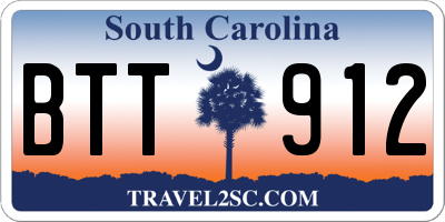 SC license plate BTT912