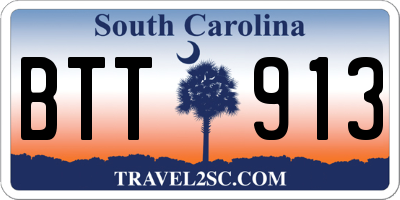 SC license plate BTT913