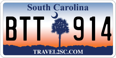 SC license plate BTT914