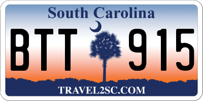 SC license plate BTT915