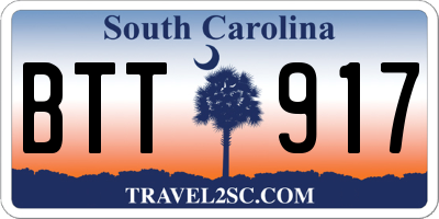 SC license plate BTT917