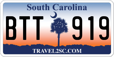 SC license plate BTT919