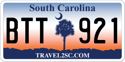 SC license plate BTT921