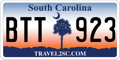 SC license plate BTT923