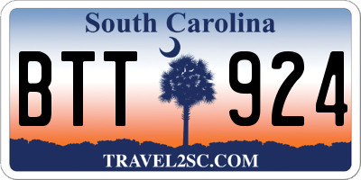 SC license plate BTT924