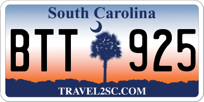 SC license plate BTT925