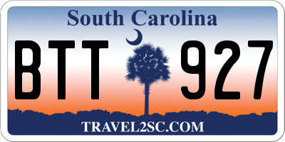 SC license plate BTT927