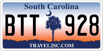 SC license plate BTT928