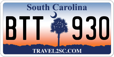 SC license plate BTT930