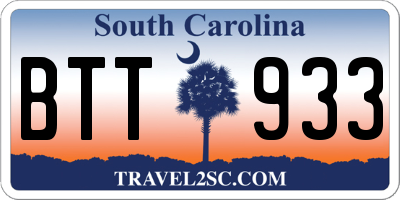 SC license plate BTT933