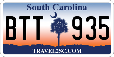 SC license plate BTT935
