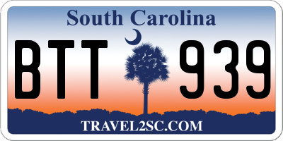 SC license plate BTT939