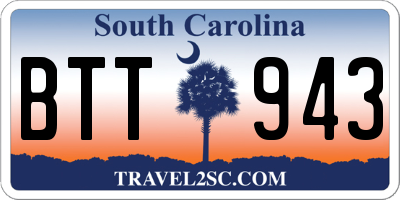 SC license plate BTT943