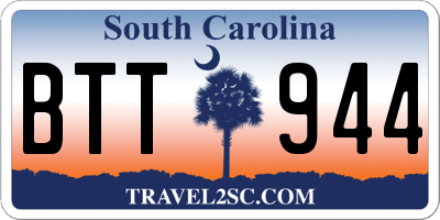 SC license plate BTT944