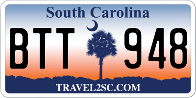 SC license plate BTT948