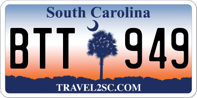 SC license plate BTT949