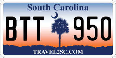 SC license plate BTT950