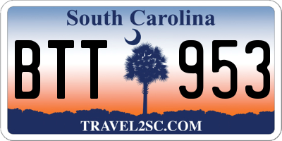 SC license plate BTT953