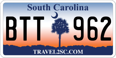 SC license plate BTT962