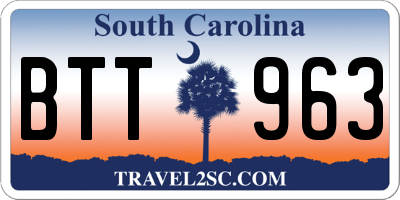 SC license plate BTT963