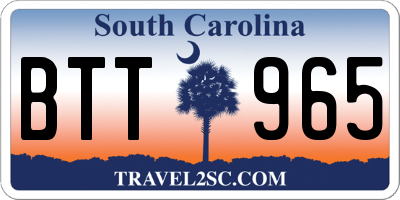 SC license plate BTT965