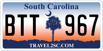 SC license plate BTT967
