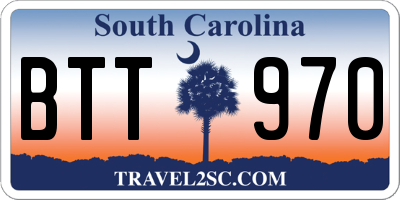 SC license plate BTT970