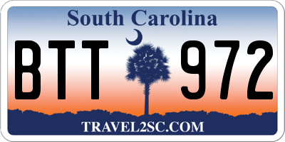 SC license plate BTT972