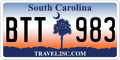 SC license plate BTT983