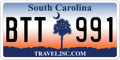 SC license plate BTT991