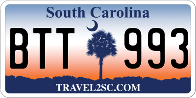 SC license plate BTT993