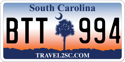 SC license plate BTT994