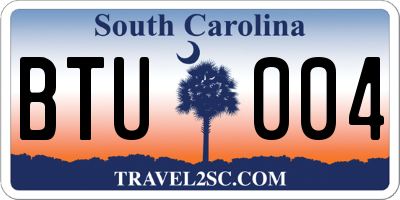 SC license plate BTU004