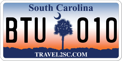 SC license plate BTU010