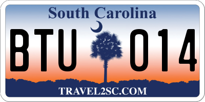 SC license plate BTU014
