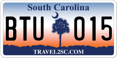 SC license plate BTU015