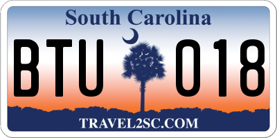 SC license plate BTU018
