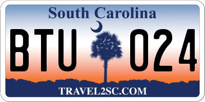 SC license plate BTU024