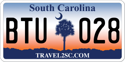 SC license plate BTU028